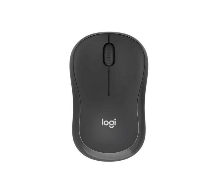 Logitech M240 Silent Bluetooth Mouse in Black top angle view