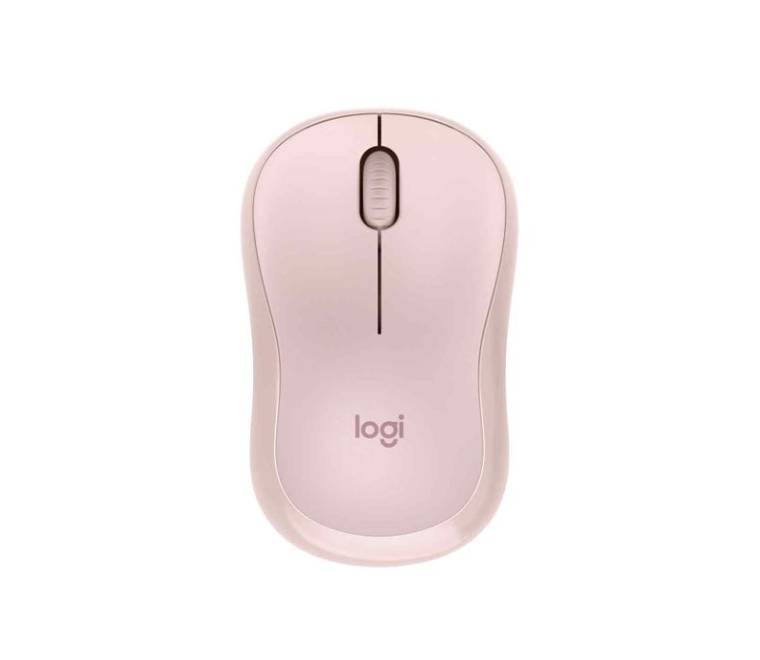 Logitech M240 Silent Bluetooth Mouse in Rose angled view showing its compact and modern design.