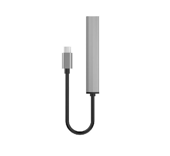 ORICO AH-A12F ultra-slim aluminum 4-in-1 multi-port Type-C expansion hub with integrated TF card reader slot.