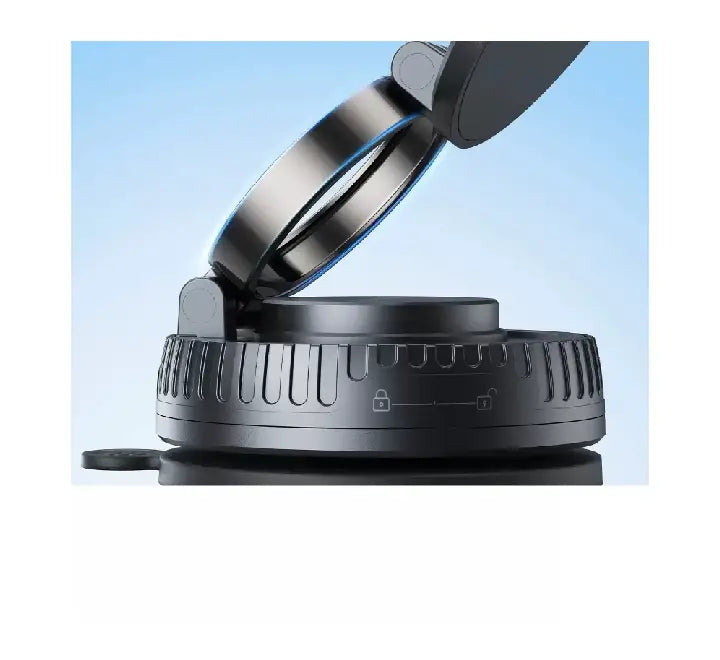 ORICO magnetic car phone holder mounted securely on car dashboard holding iPhone