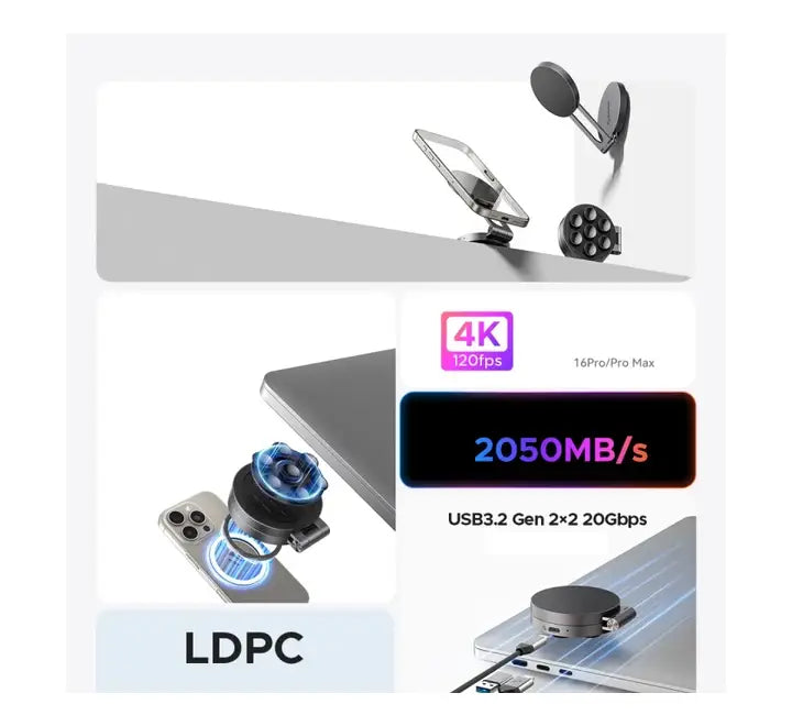 ORICO SC20Pro 20Gbps suction cup portable SSD with magnetic phone holder