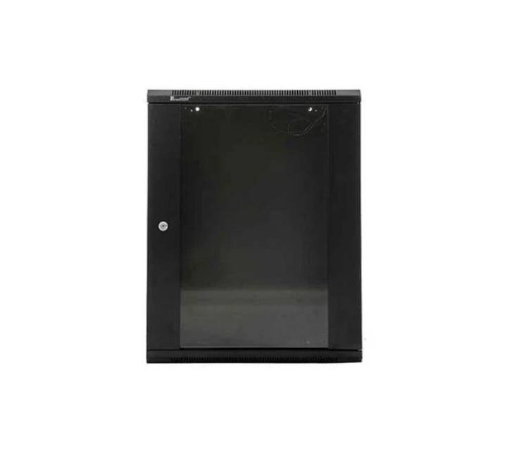 Paramount 15U wall mount server rack cabinet with tempered glass front door and metal lock