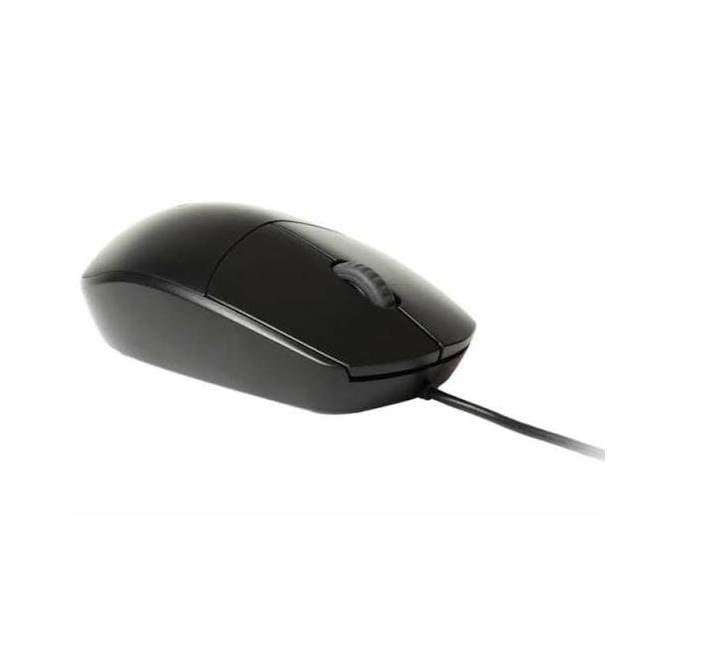 Rapoo N100 optical mouse close-up highlighting the anti-slip scroll wheel and buttons