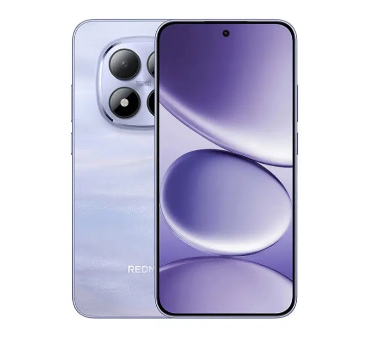 Redmi Note 15 Pro Plus 5G smartphone in Aurora Violet, displaying the vibrant purple-to-blue shifting colorway on the rear panel.