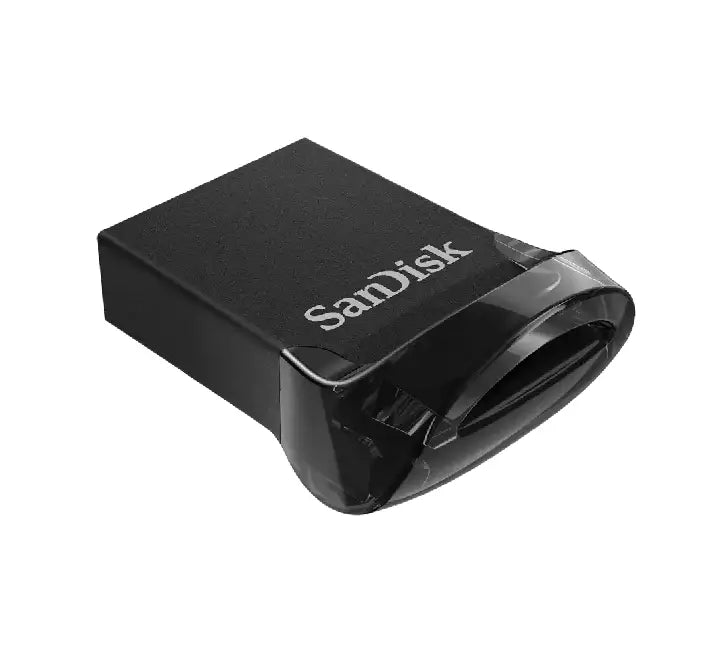 Official retail packaging for the SanDisk Ultra Fit 128GB USB 3.1 flash drive with model number SDCZ430-128G-G46 and 400MBs speed badge.