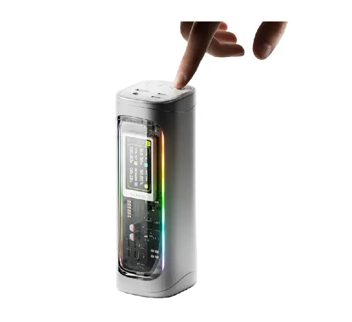 SHARGE Shargeek 300 transparent 24,000mAh power bank with smart screen