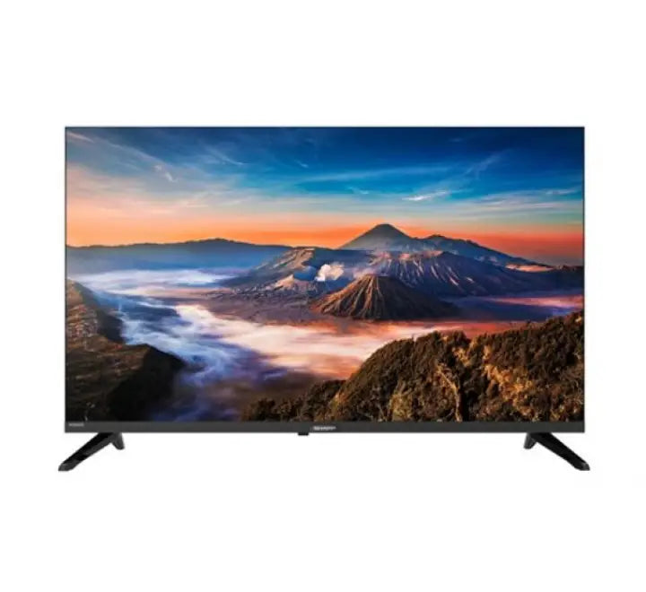 Front view of Sharp AQUOS 32 inch Full HD Google TV 2T-C32GH3000X showing vivid screen display and slim bezel