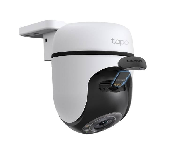 TP-Link Tapo C510W IP65 weatherproof camera mounted outdoors on an exterior wall