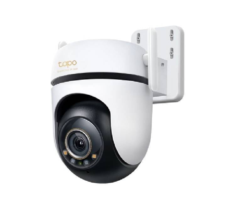 TP-Link Tapo C530WS IP66 weatherproof outdoor camera mounted on a house wall in rain