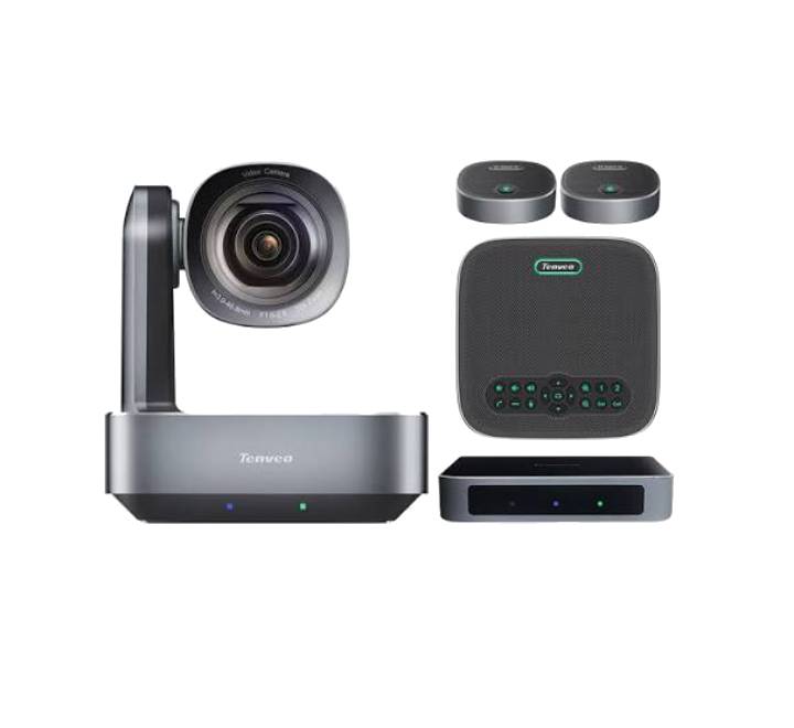Tenveo TEVO-VA612-EX 4K video conference camera front view showing the optical lens and pan-tilt mechanism