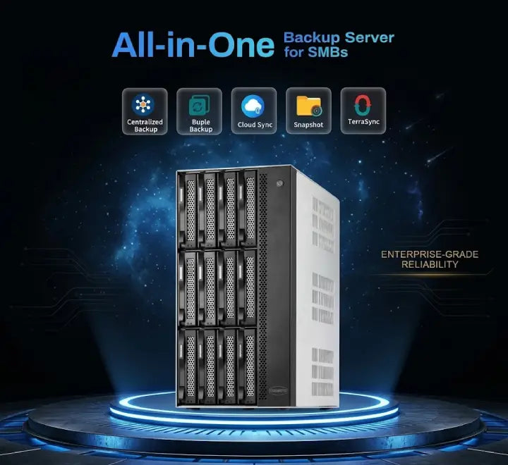 TerraMaster T12-500 Pro removable SATA drive tray with internal M.2 NVMe SSD cache slots