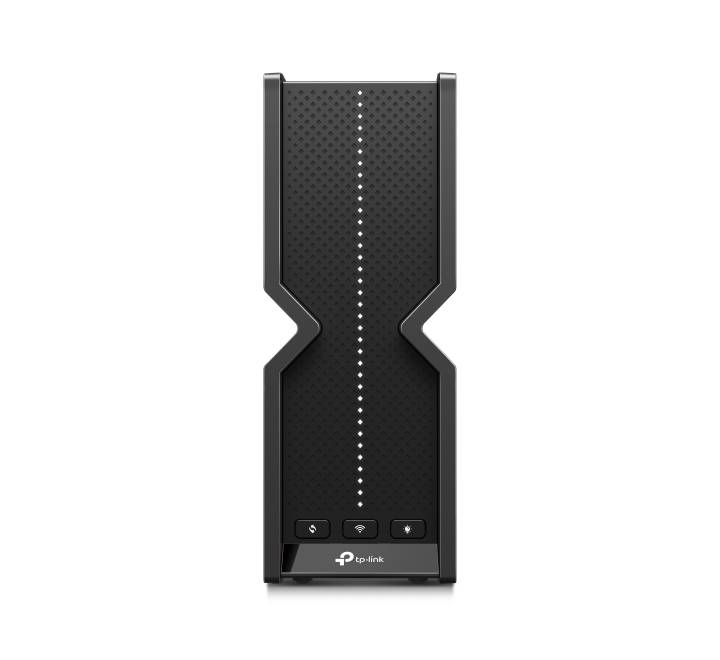 TP-Link Archer BE700 BE15000 tri-band Wi-Fi 7 wireless home router vertical front perspective