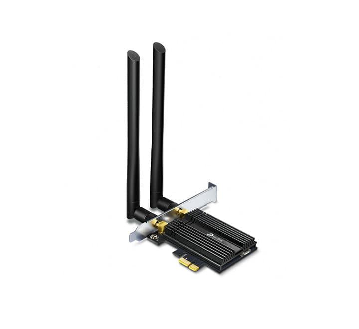 TP-Link Archer TX50E AX3000 Wi-Fi 6 Bluetooth PCIe Adapter card with dual antennas.