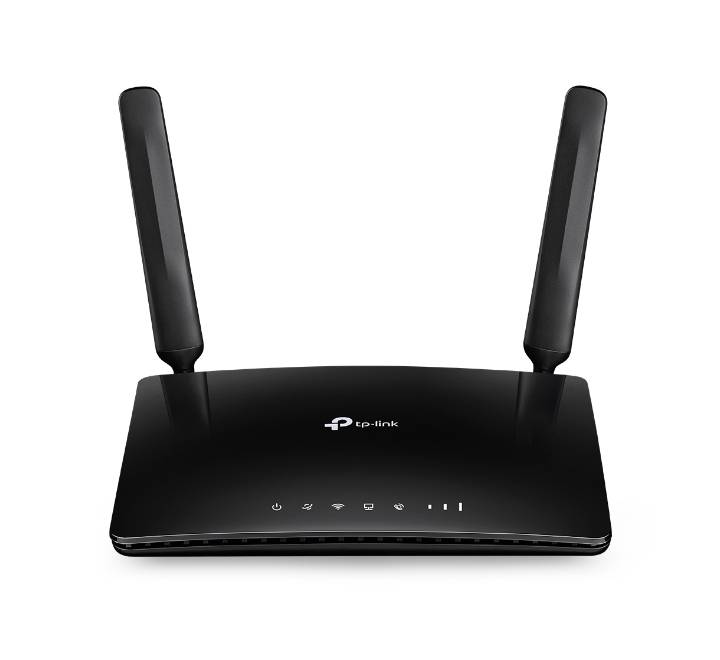 TP-Link TL-MR6500V N300 4G LTE Telephony Wi-Fi Router front view with external antennas