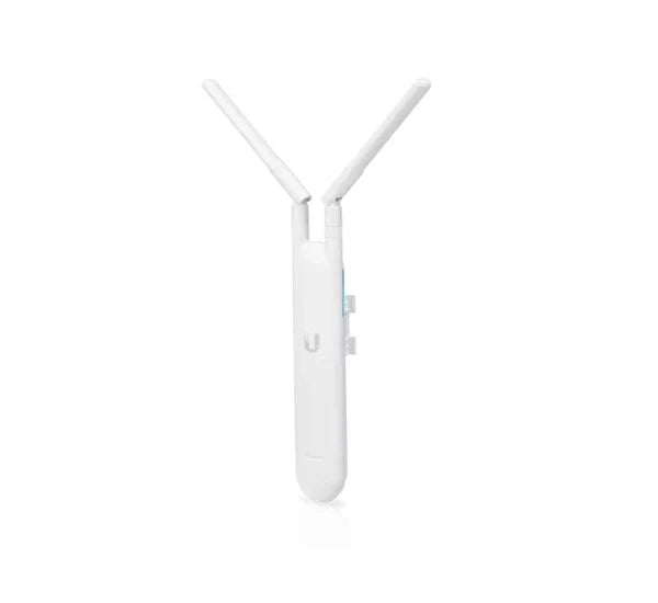 Ubiquiti UniFi AC Mesh (UAP-AC-M) outdoor access point with dual omni antennas mounted on a pole