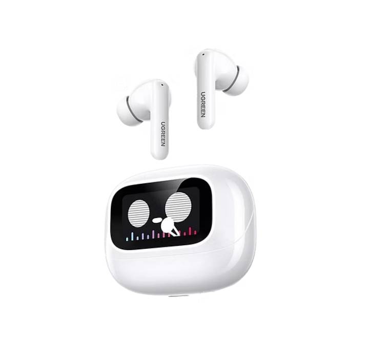 UGREEN HiTune T6 Magic ANC Earbuds HK-WS211 with Smart Display Case in white