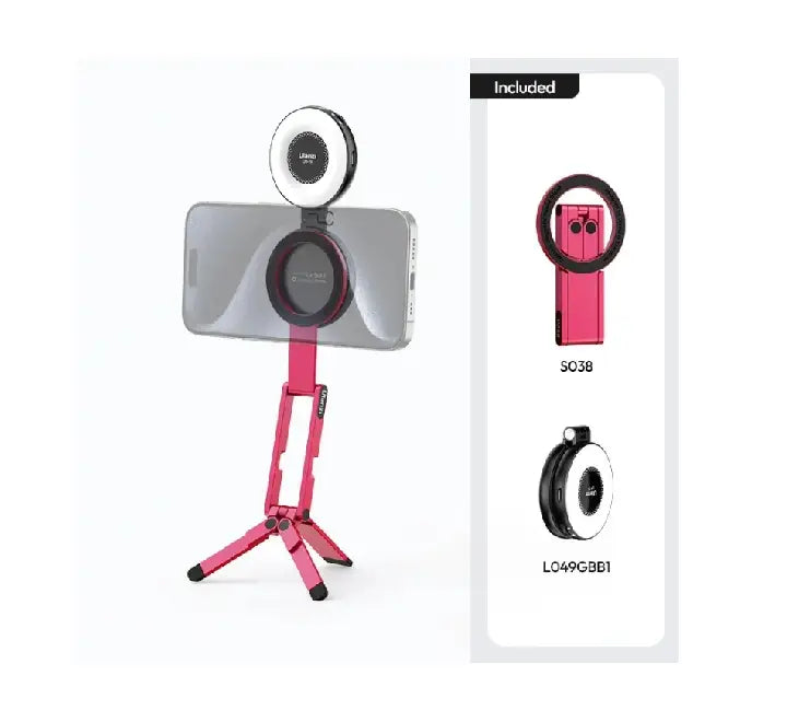 Ulanzi MA60 magnetic phone tripod box contents including the magnetic ring sticker