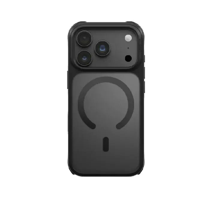 Close-up of HapticCore Camera Control feature on UNIQ Hybrid Veren iPhone 18 case