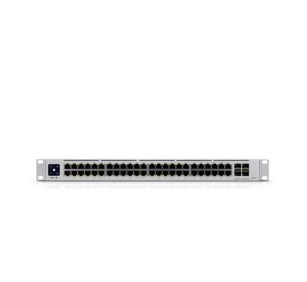 Rear view of the USW-Pro-48-POE featuring the USP-RPS DC input for power redundancy.
