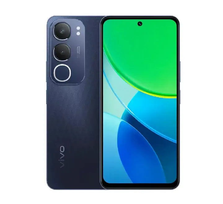 Studio lighting profile shot of the vivo Y19s in Glossy Black, showcasing its slim 8.1mm edge chassis frame and active side-mounted fingerprint sensor.