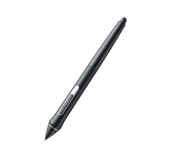 Close-up of the ergonomic Wacom Pro Pen 2 digital stylus featuring dual side buttons.