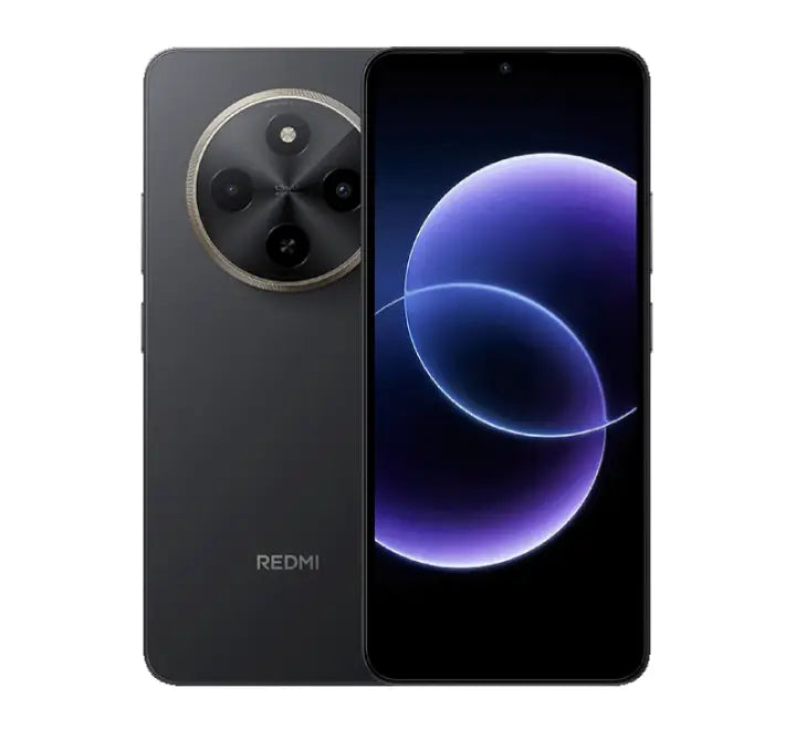 Xiaomi Redmi 17C smartphone in Black color variant showing back panel and camera setup