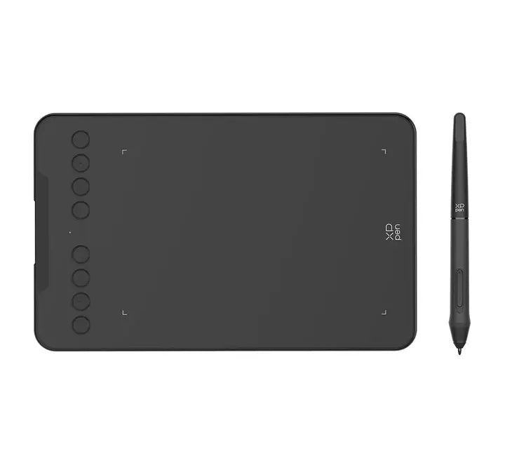 XPPen Deco mini7 V2 graphics drawing tablet with battery-free stylus on a white background