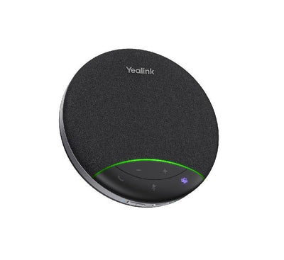 Rear view of Yealink SP92 showing wall-mount brackets and audio input.