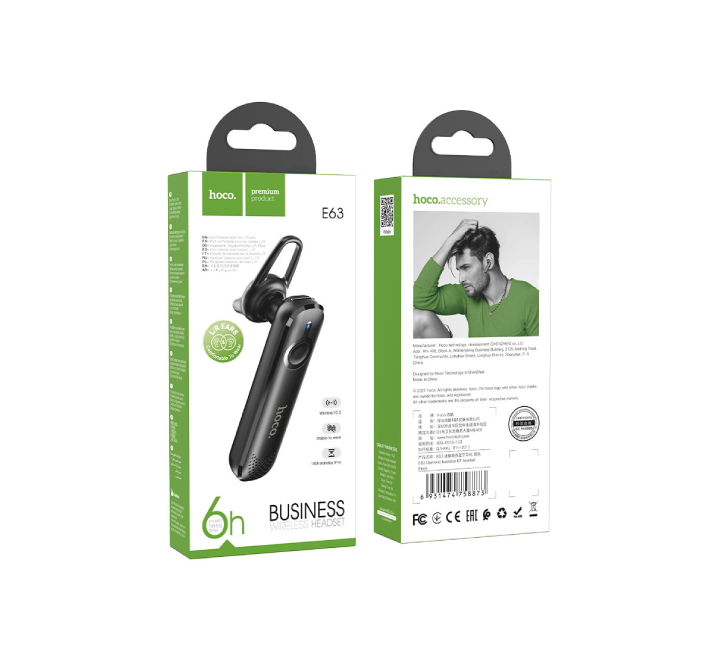 Hoco E63 Diamond Business BT Headset (Black)