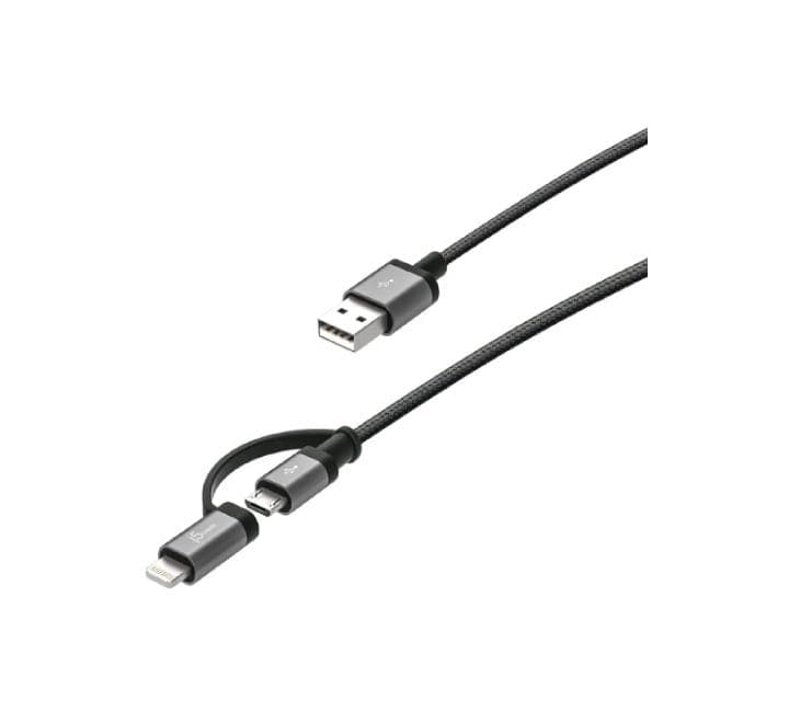 j5create Micro-USB Cable with Lightning Adapter (2-in-1)-Black color, Lightning Cables, j5create - ICT.com.mm