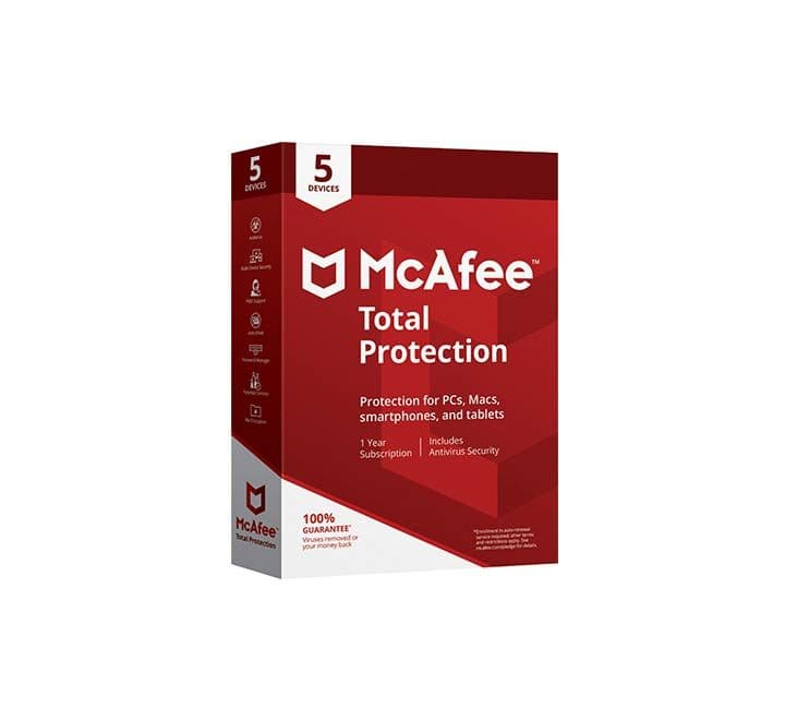 McAfee Total Protection (5 Device) Antivirus & Internet Security Software  (1-Year Subscription) Android, Apple iOS, Chrome, Mac OS, Windows [Digital]  MCA950800V003 - Best Buy