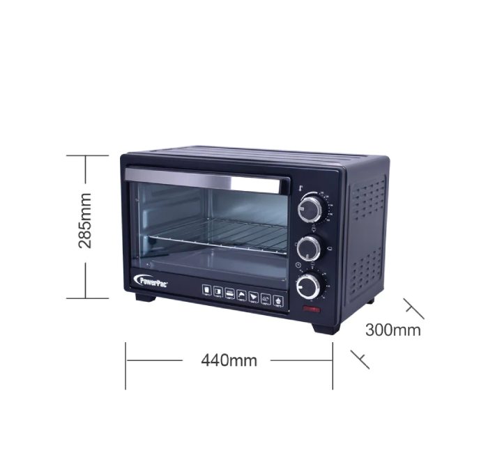 Powerpac PPT20 Electric & Pizza Oven with 3 Stages Heat Selector 19L, Ovens, PowerPac - ICT.com.mm