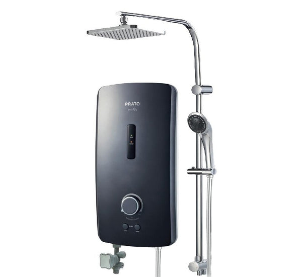 Prato Instant Heater PRT-9E with Rain Shower (BlackMetal ), Water Heaters, Prato - ICT.com.mm