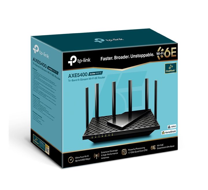 TP-Link AXE5400 Tri-Band Gigabit Wi-Fi 6E Router (Archer AXE75), Wireless Routers, TP-Link - ICT.com.mm