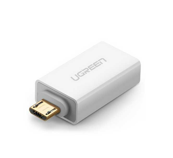 UGREEN Micro USB Male To USB 2.0 A Female OTG Adapter (White) US195-30529, Adapters, UGREEN - ICT.com.mm