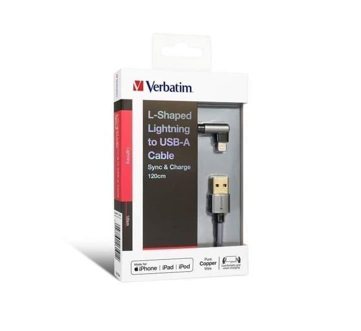 Verbatim L-Shaped Lighting to USB-A Cable –