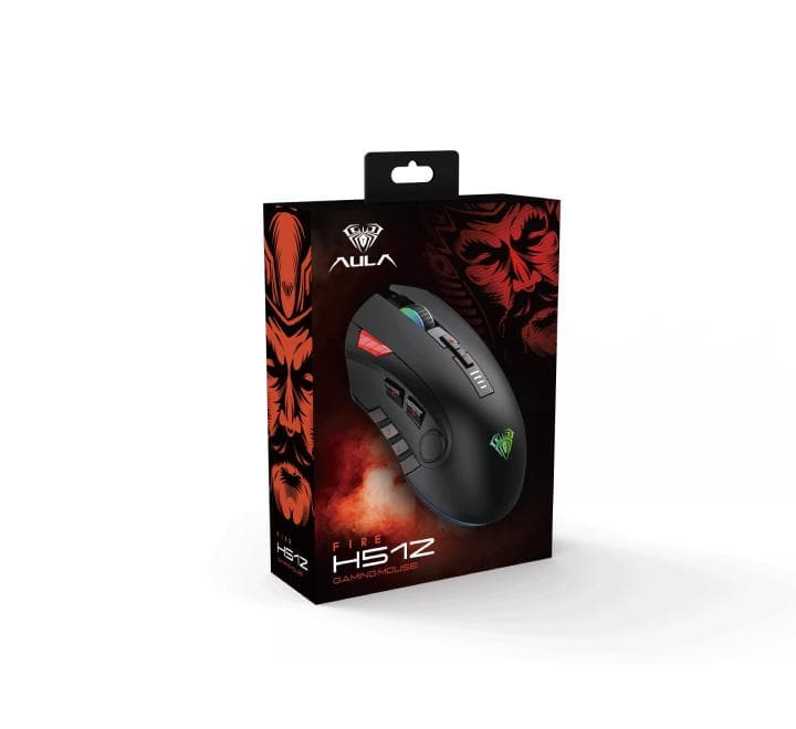 AULA H512 Wired Optical Mouse With 12 Keys, Gaming Mice, AULA - ICT.com.mm