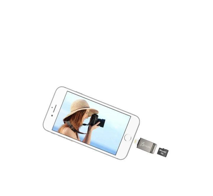 j5create Lightning USB 3.0 Micro SD Card Reader (Black), Flash Memory Cards, j5create - ICT.com.mm
