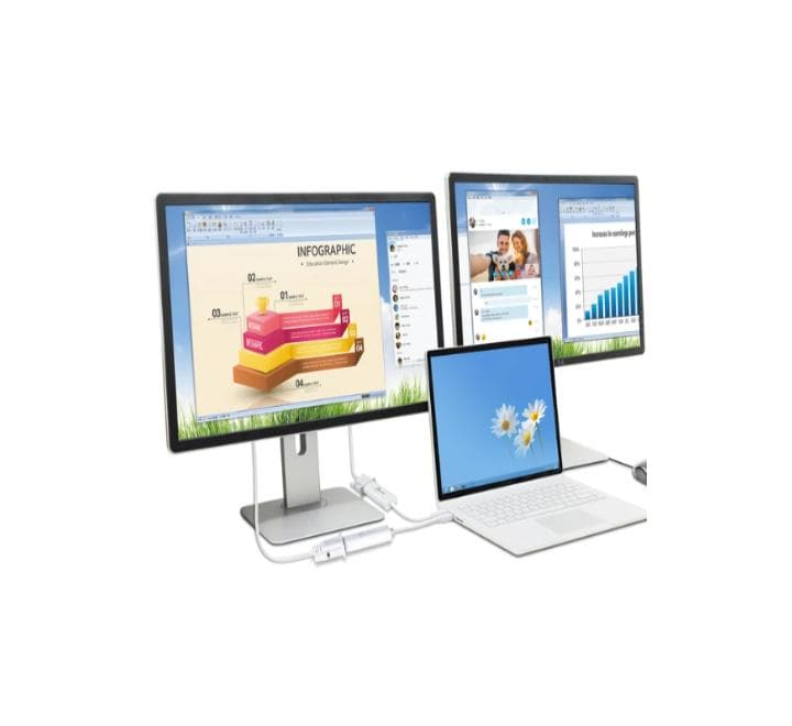 j5create USB 3.0 to VGA Slim Display Adapter (White), Adapters, j5create - ICT.com.mm