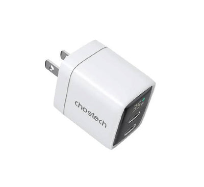 Choetech PD 35W GaN Dual Type-C Display Wall Charger (PD6051) White