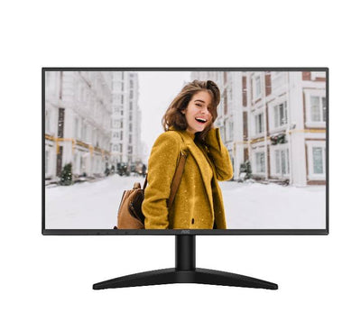 Front view of the 27-inch AOC 27B36XE 144Hz frameless IPS gaming monitor handling smooth motion tracking.