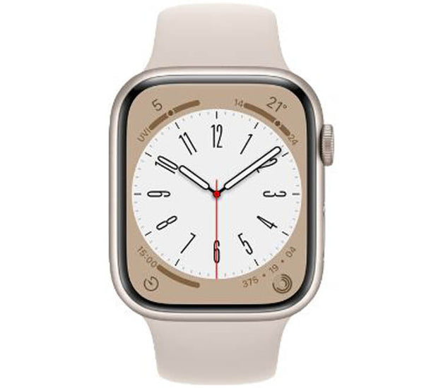 Apple Watch Series 8 45mm Starlight Aluminum Case With Sport Band (MNP23), Apple Watch Series 8, Apple - ICT.com.mm
