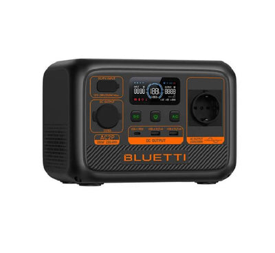 BLUETTI AC2P in Matte Charcoal finish, showing its ultra-portable design for outdoor camping and travel.