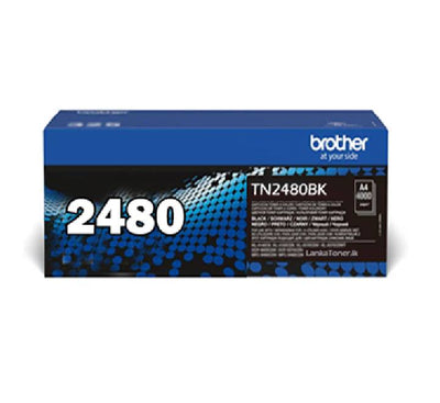 Genuine Brother TN-2480 high yield original black laser toner cartridge.