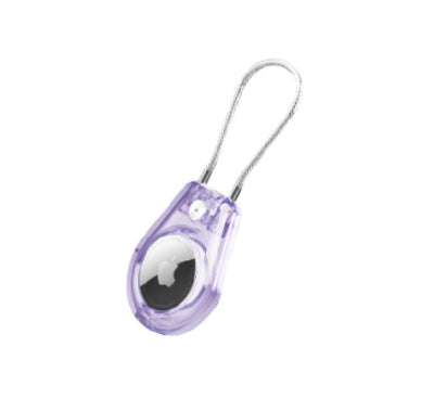 COTECi Steel Wire Rope Protective Shell for Airtag ( Transparent Purple)