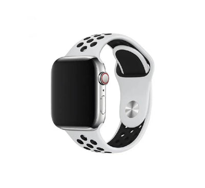 COTECi W12 Sports Dot Band for Apple Watch (44/45/46/49mm) White + Black