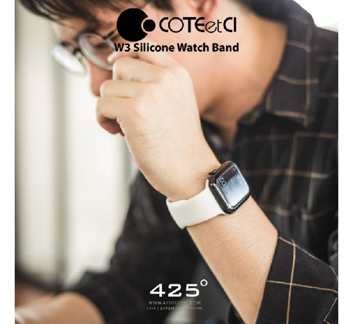 COTECi W3 Silicone Watch Band For Apple Watch (44/45/46/49mm) White
