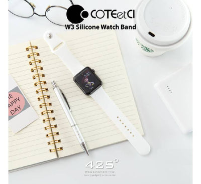 COTECi W3 Silicone Watch Band For Apple Watch (44/45/46/49mm) White