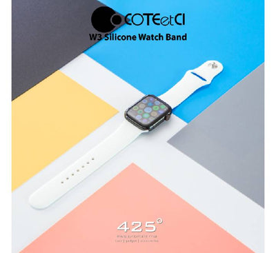 COTECi W3 Silicone Watch Band For Apple Watch (44/45/46/49mm) White