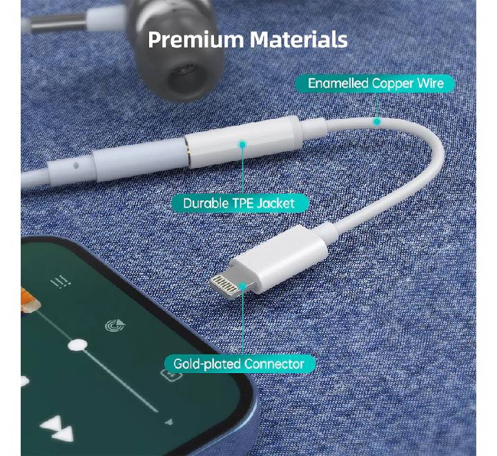 Choetech Lightning to 3.5mm Audio Jack AUX005 (White)